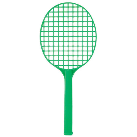 The Reydon Sports Primary Tennis Racket is a green plastic paddle with a grid pattern, resembling a lightweight tennis racket, shown against a plain white background.