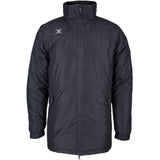 The Gilbert Pro All-Weather Jacket by Gilbert is a black jacket with a white logo.