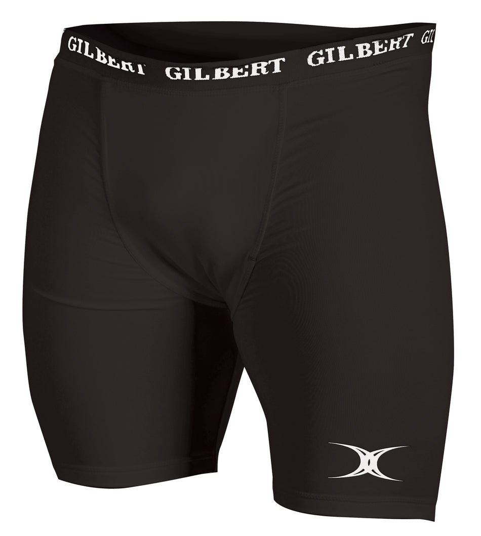 The Gilbert Thermo II Undershort is a black athletic compression short from Gilbert.