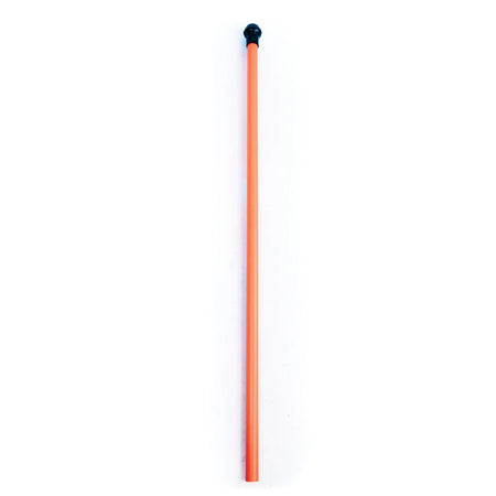 The Aresson Plastic Rounders Post with Safety Pommel, in bright orange, stands vertically against a white background.