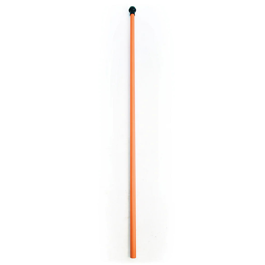 An orange Aresson Plastic Rounders Post with Safety Pommel stands vertically against a white background.