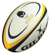 The Gilbert Worcester Warriors Replica Rugby Ball is a white and yellow ball featuring the Worcester Warriors logo and Gilbert branding—an ideal pick for any Premiership Rugby supporter.