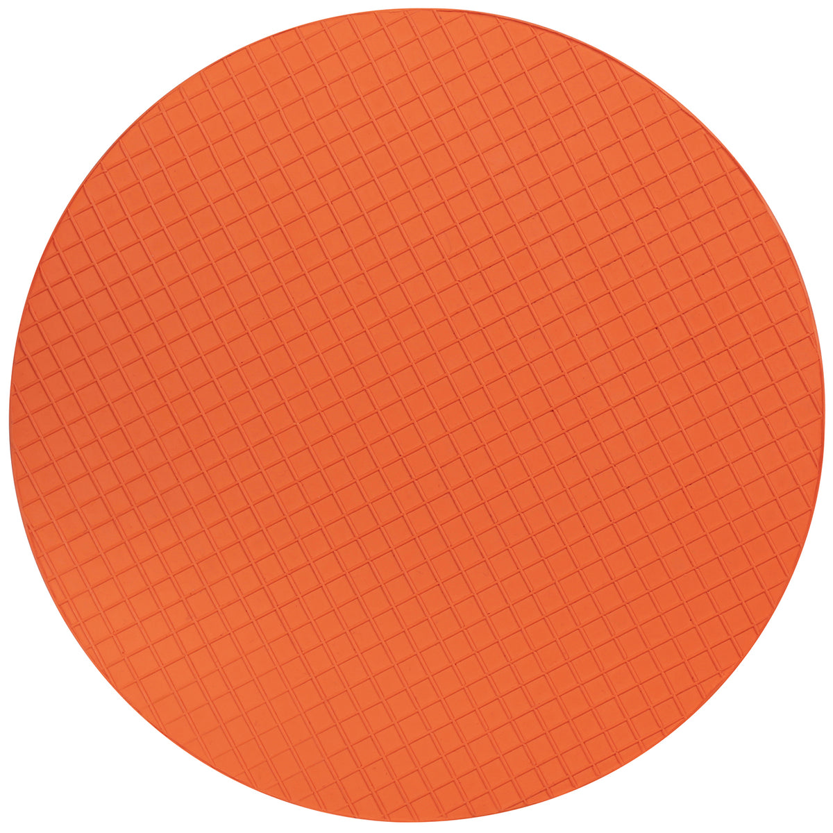 The Gilbert Rubber Disc Pack by Gilbert features large, round orange rubber discs with a textured grid pattern, perfect for use as playing area markers.