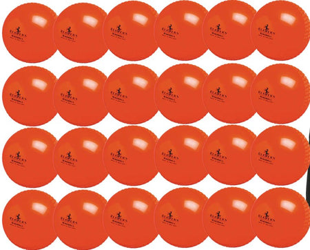 A 24-pack of identical orange Readers Windball cricket training balls arranged in a grid, each featuring the Readers logo—ideal for coaching sessions.
