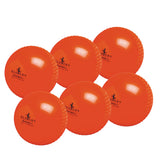 The Readers Windball 6 Pack features six glossy orange training balls with the Readers logo, perfect for cricket coaching sessions.