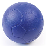 The Martin Berrill Sports Coated Foam 32 Panel Football features a blue textured surface with pentagon and hexagon panels, ideal for indoor and outdoor play, displayed against a white background.