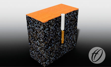 A digital illustration depicts a cross-section of a surface with a cigarette partially inserted, emphasizing the intricate structure reminiscent of the SH2 Sports Hall Floor Plugs, 160MM by Harrod Sport. An overlay at the bottom right corner features the Harrod Sport logo—a stylized “H” inside a circle.