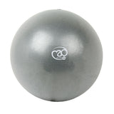 A silver Yoga-Mad Exer-Soft Ball by Fitness Mad, featuring the brand logo, ideal for pelvic floor and core exercises, shown on a plain white background.