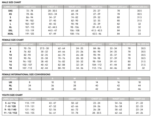 A chart shows male, female, and youth clothing sizes for the Churchdown CC Velocity Shorts by Gray Nicolls, detailing chest, waist, hip, height, and inside leg in cm plus UK, NL, and FR international size conversions.