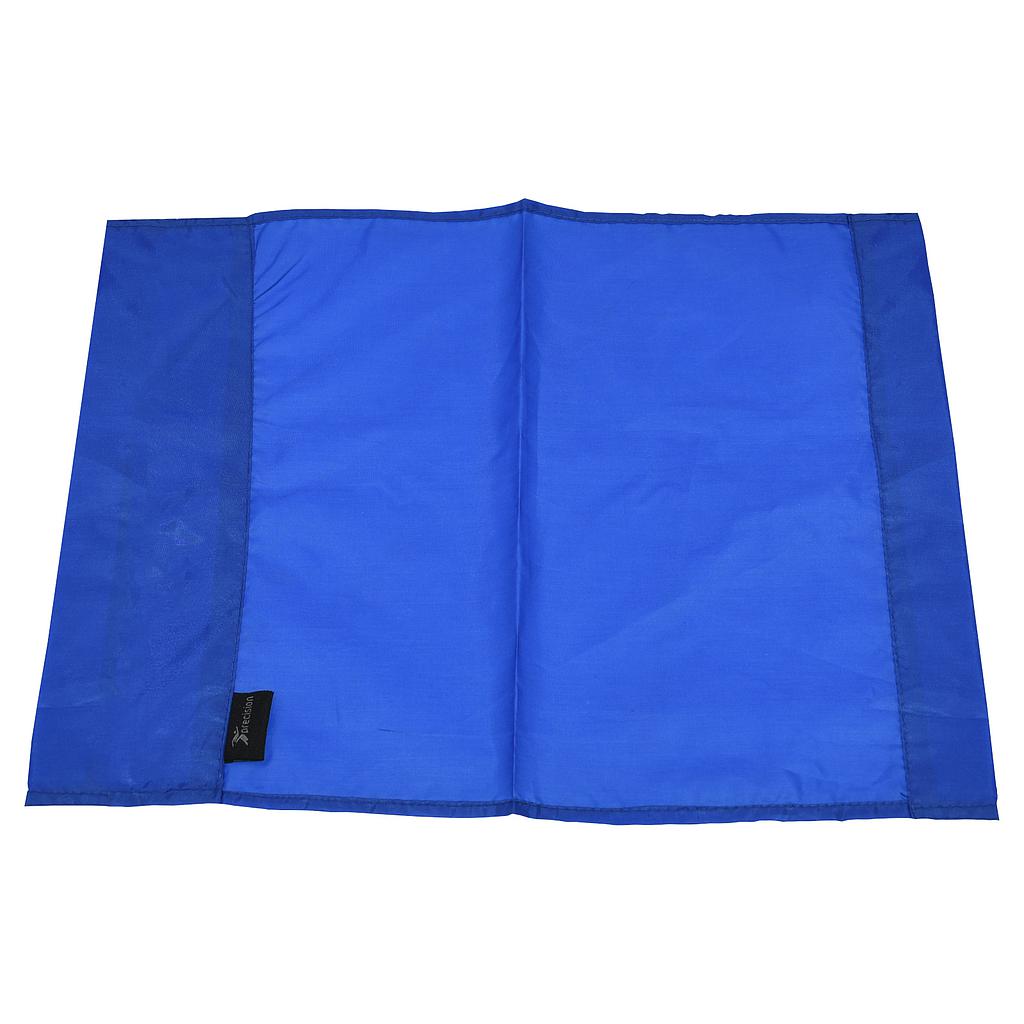 The Precision Training Precision Corner Flags are rectangular blue fabric mats with stitched edges and a small black tag on the left, shown laid flat against a white background.