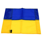 The Precision Training Precision Corner Flags feature yellow and royal horizontal stripes on a white background, making them ideal polyester corner flags for any pitch.