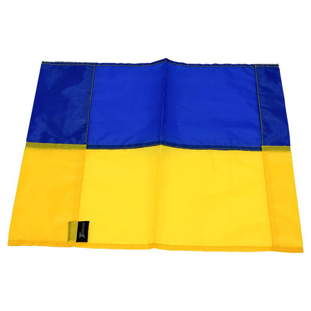 The Precision Training Precision Corner Flags feature yellow and royal horizontal stripes on a white background, making them ideal polyester corner flags for any pitch.