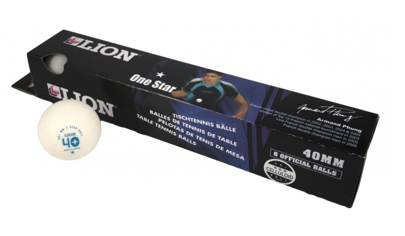 Table Tennis Balls Lion 1* White