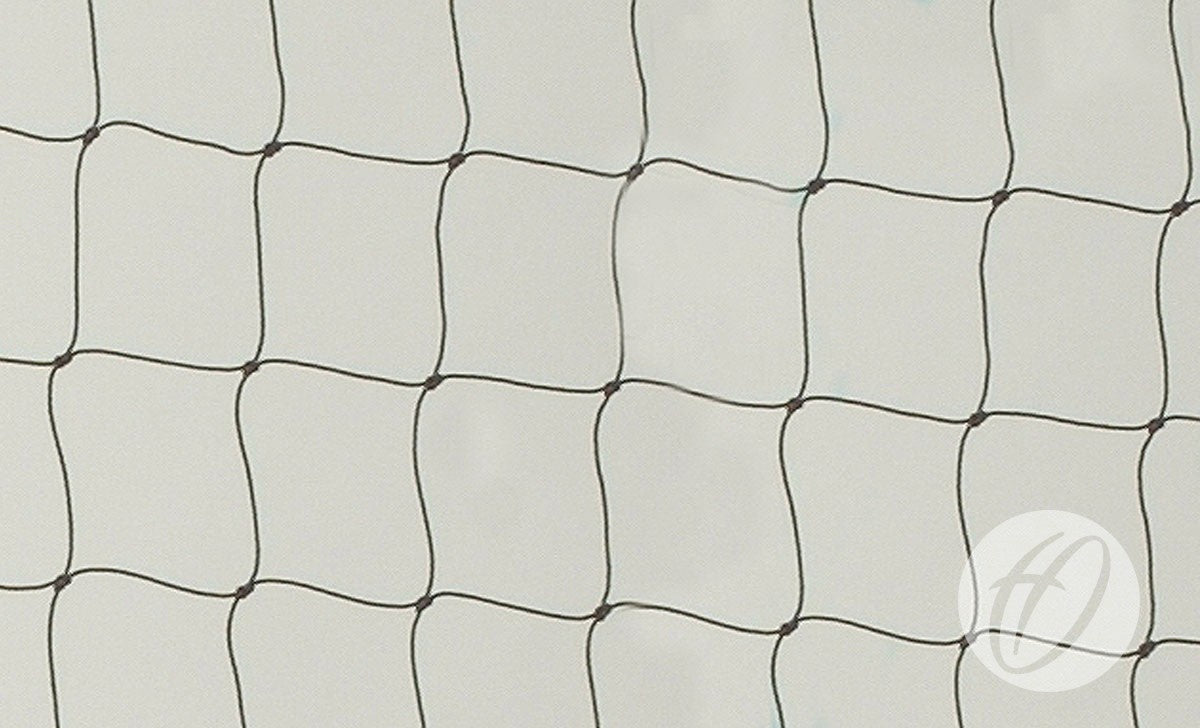 A close-up of Harrod Sport Water Polo Nets - 4.0MM, Black, regulation size and crafted from durable polyethylene.