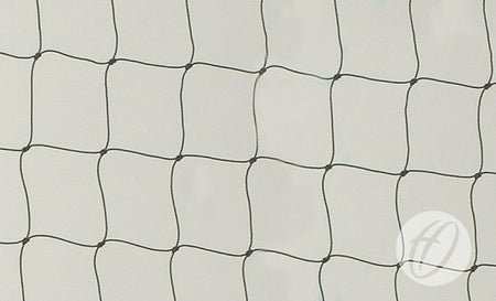 A close-up of Harrod Sport Water Polo Nets - 4.0MM, Black, regulation size and crafted from durable polyethylene.