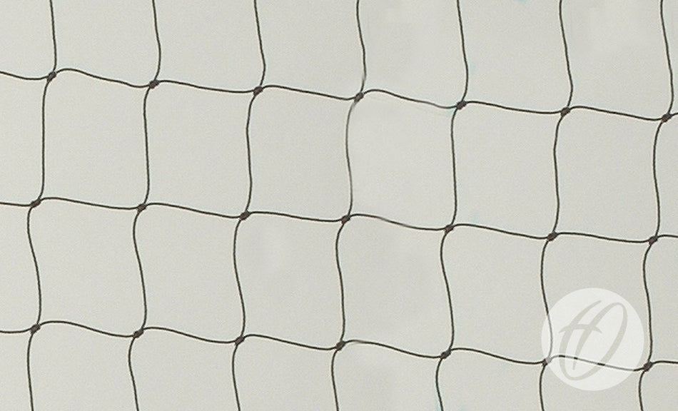 A close-up of Harrod Sport Water Polo Nets - 4.0MM, Black, regulation size and crafted from durable polyethylene.