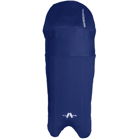 The Gray Nicolls Cricket Wicket Keeping Clads are blue ponchos with a hood, front pocket, and white logo—perfect for junior or senior players to wear over pads or colored covers.