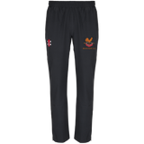 The Gray Nicolls Woolhope CC Velocity Track Trouser features an elastic waistband, athletic fit, an orange cricket club logo, and a small red and white emblem on the front, shown against a plain white background.