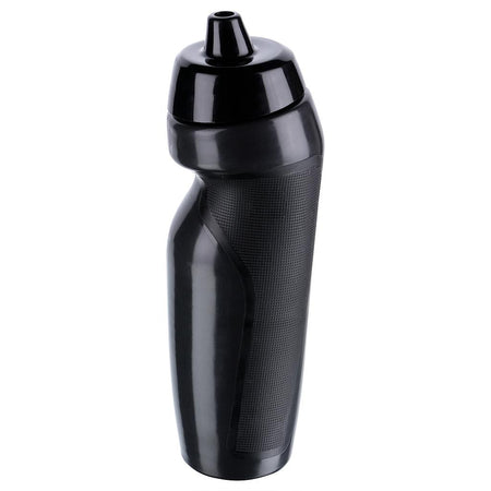 The Precision Training Sports Water Bottle (600ml) is a black BPA-free bottle with textured grip, ergonomic design, and flip-top spout, shown on a white background.