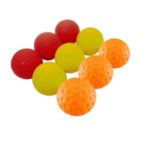 Twelve orange Bola Bowling Machine Balls by Bola, arranged on a white background—ideal for cricket training and use with a Bola Bowling Machine.