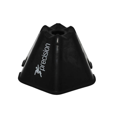 The Precision Training Pro HX Heavy Duty Boundary Pole Base is a black, hexagonal rubber base with rounded edges, featuring “precision” and a running figure logo. Ideal for use with HX Agility Poles.