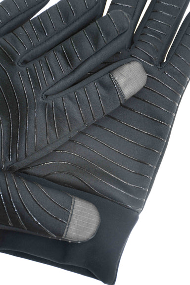 The Precision Training Precision Essential Warm Players Gloves Adult feature a silicone palm grip, textured fingers, device-friendly fingertips, grip-enhancing lines, and a cozy fleece lining for comfort and functionality.