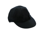 The Hunts County Traditional Cricket Cap in black features a rounded crown and curved bill, shown against a white background—ideal for fans of classic cricket style in their accessories.