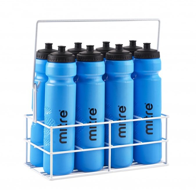 Mitre Metallic Crate & 8 Water Bottles