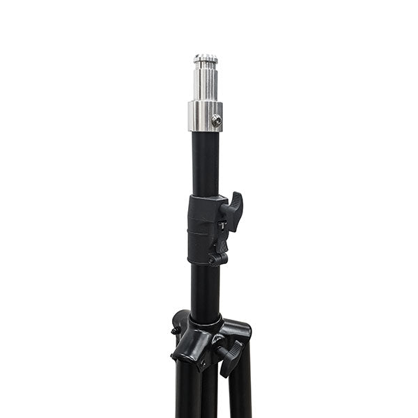 A close-up of the Ritelite Sports Lite Tripod, a lightweight black stand with metal locking mechanisms, silver mounting tip, and air-cushioned mast shown against a white background.