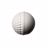 The Swinga Technique Ball by Swinga is a white sphere with one dimpled half and one smooth, ideal for batting practice and cricket training, shown against a plain white background.