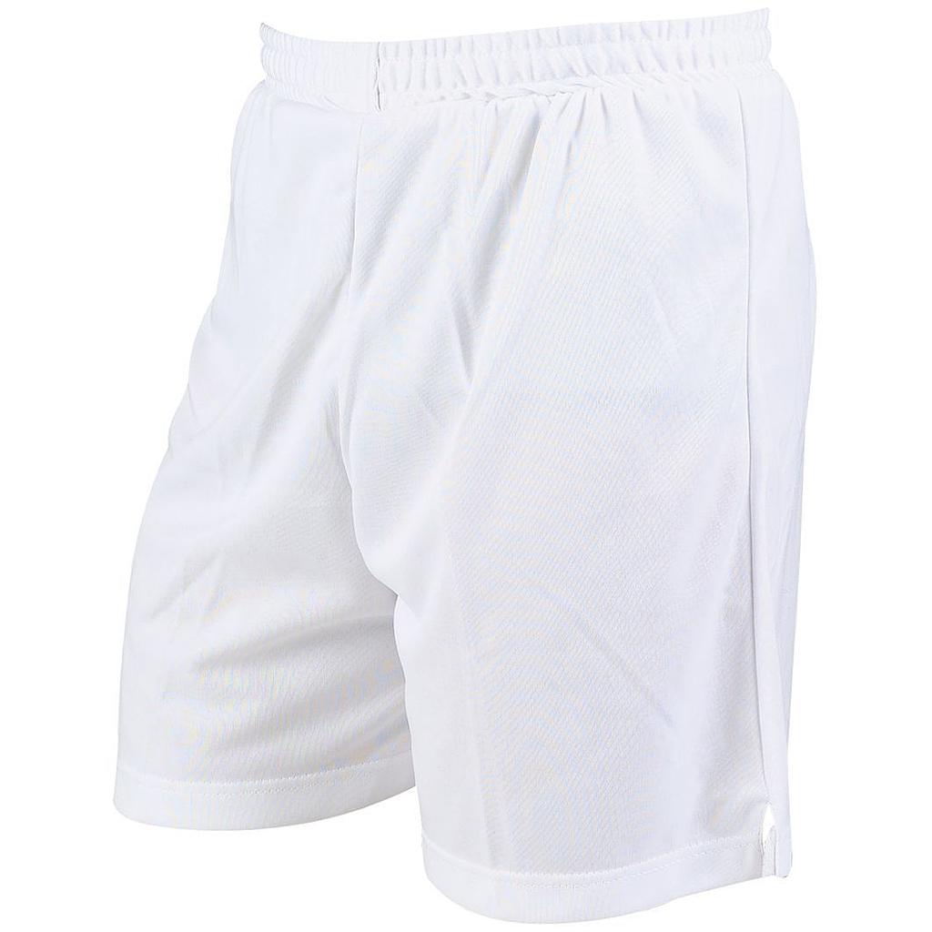The Precision Training Precision Attack Shorts Junior are plain white polyester athletic shorts with an elasticated waistband, featuring a simple design without visible logos or patterns, shown against a white background.