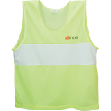 The Grays Hockey Training Bibs (Senior) are lightweight, breathable yellow polyester mesh bibs featuring a white horizontal stripe and the Grays logo on the upper left chest.